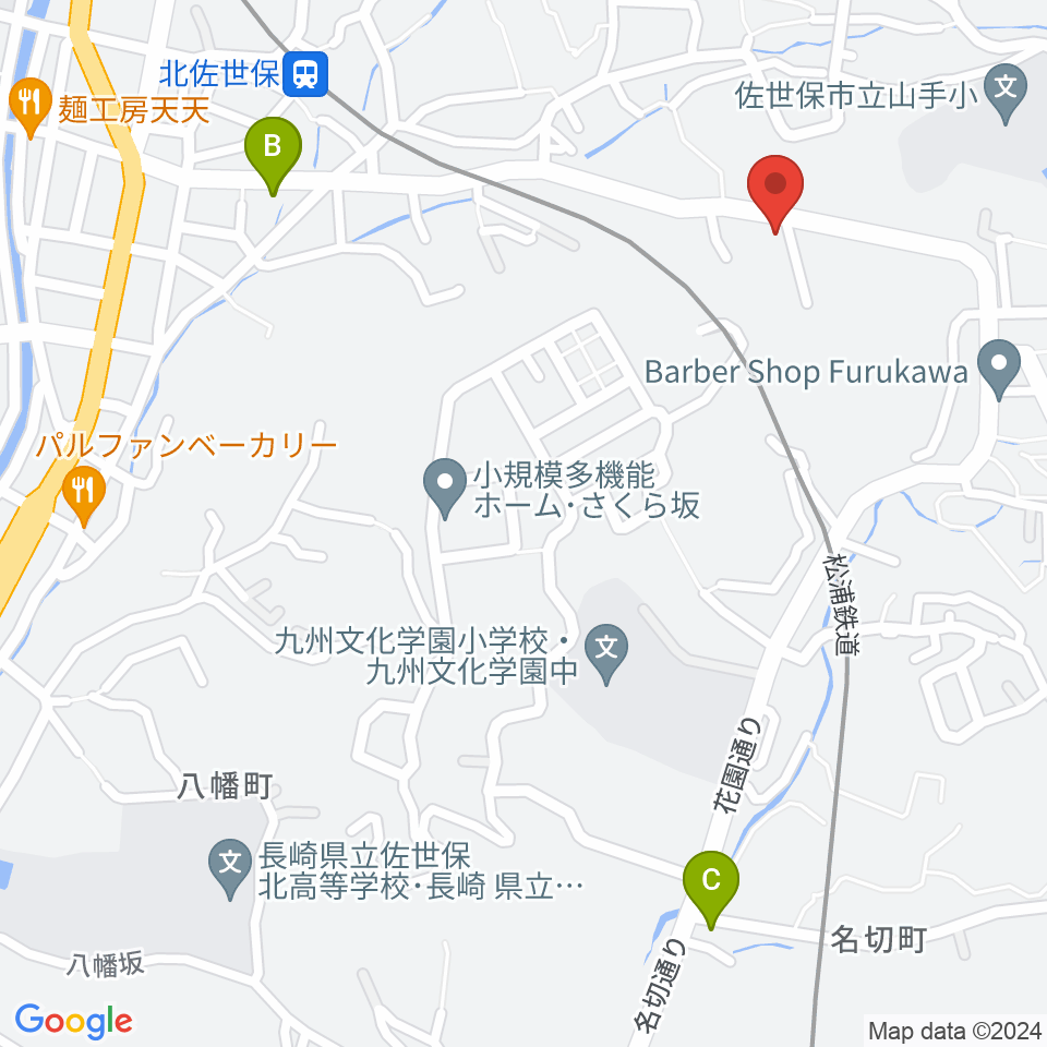 アルス楽器 佐世保店周辺のカフェ一覧地図