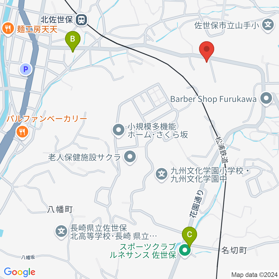 アルス楽器 佐世保店周辺のカフェ一覧地図