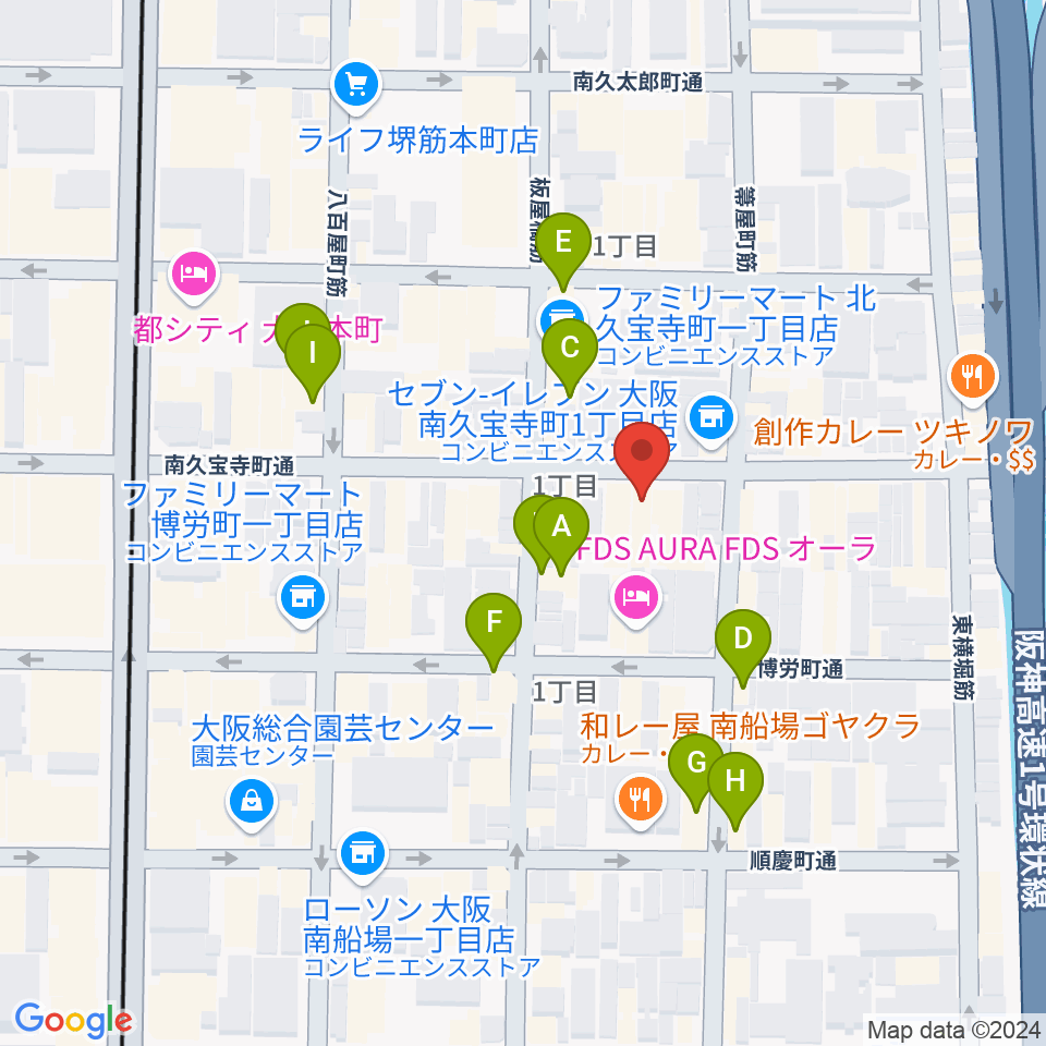 エバ電子楽器周辺のカフェ一覧地図