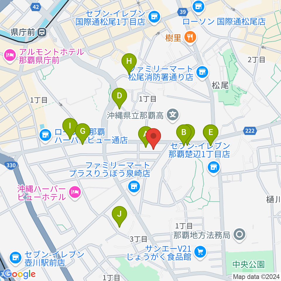 文教楽器周辺のカフェ一覧地図