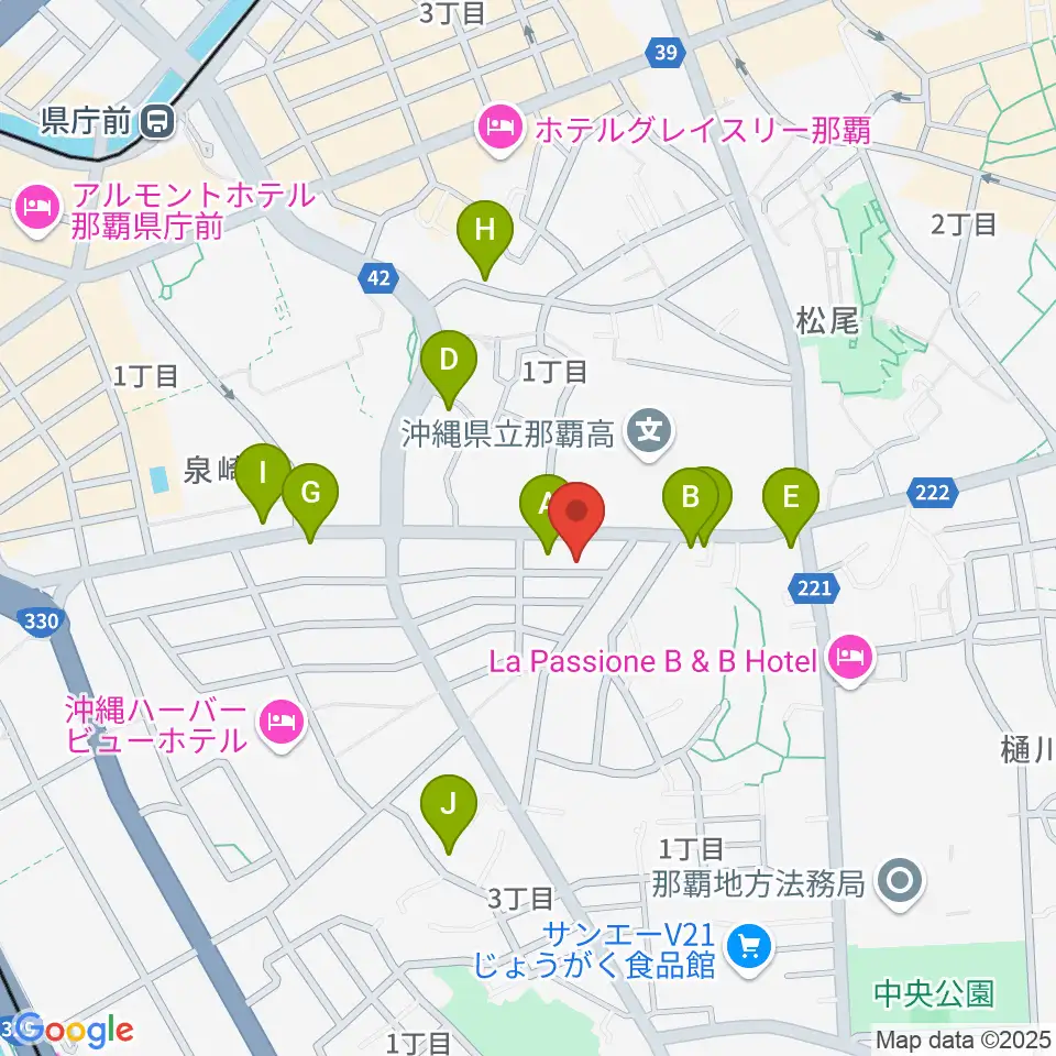 文教楽器周辺のカフェ一覧地図