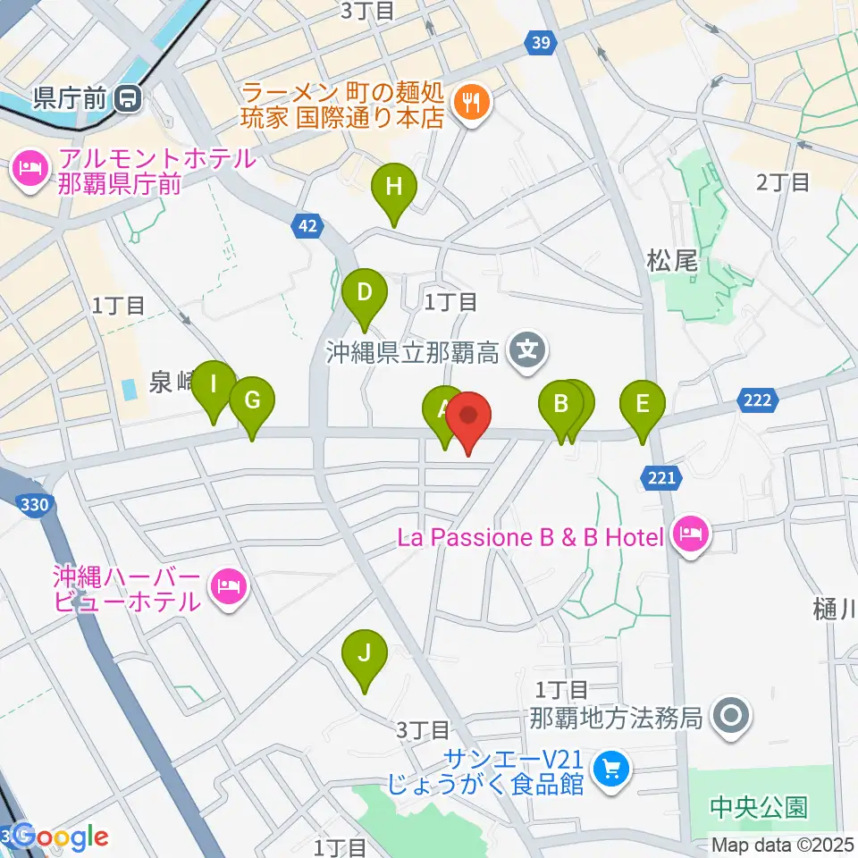 文教楽器周辺のカフェ一覧地図