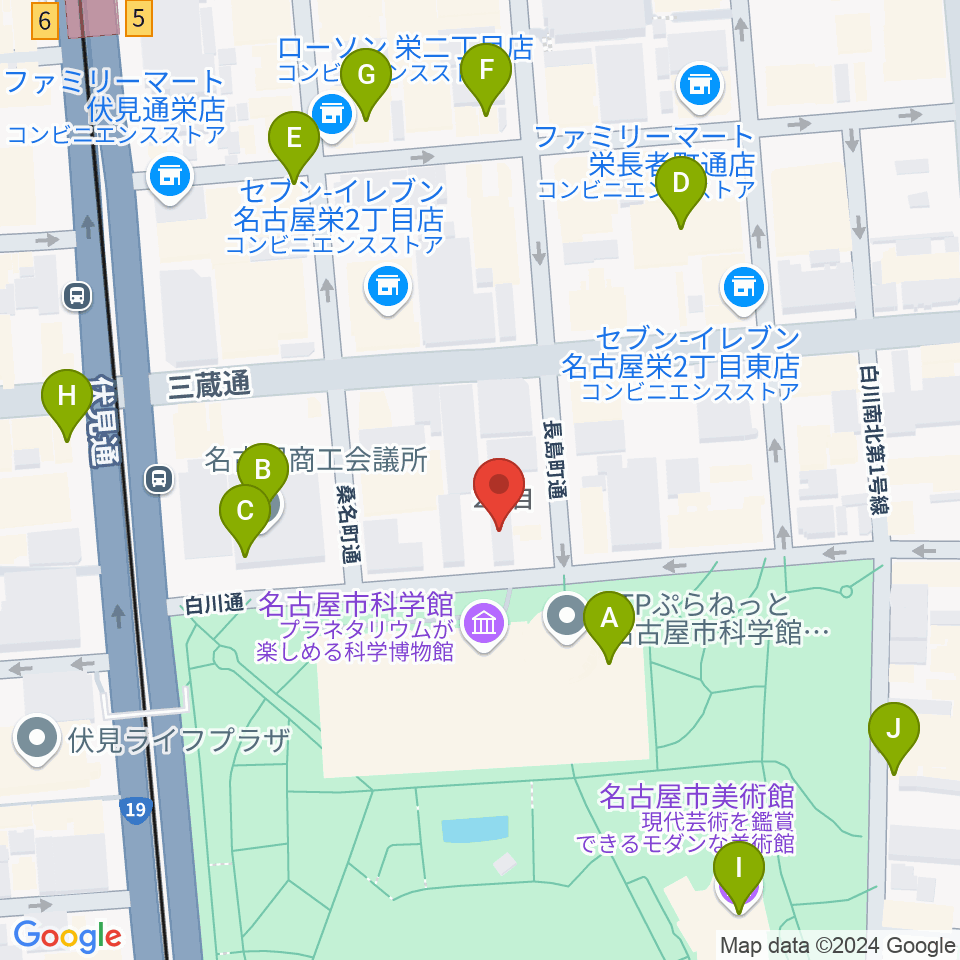 シャコンヌ名古屋店周辺のカフェ一覧地図