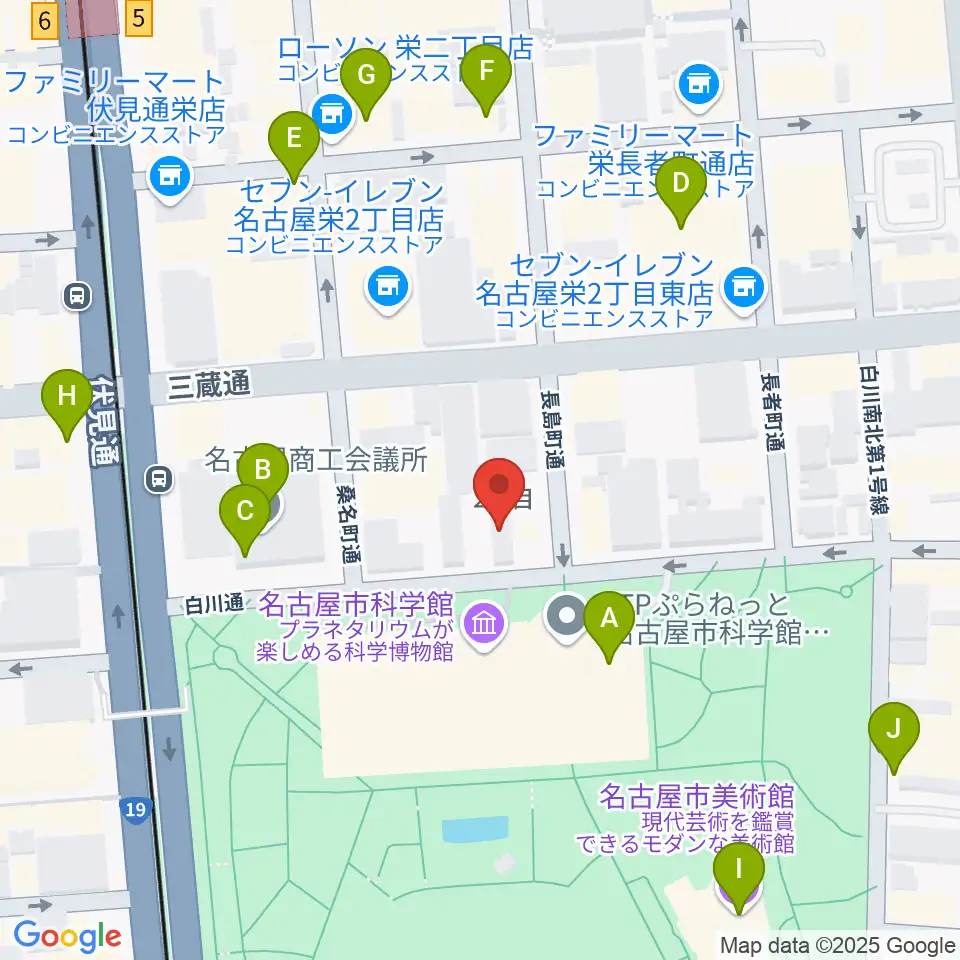 シャコンヌ名古屋店周辺のカフェ一覧地図