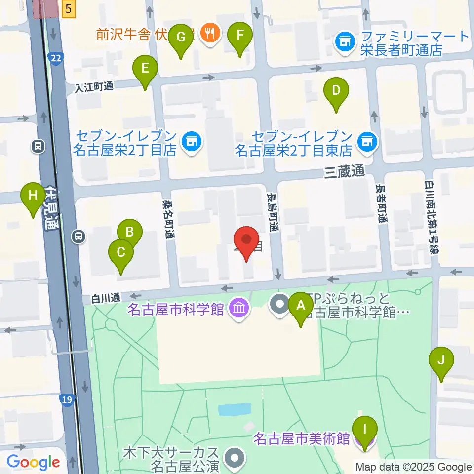 シャコンヌ名古屋店周辺のカフェ一覧地図