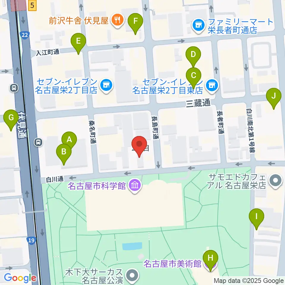 シャコンヌ名古屋店周辺のカフェ一覧地図