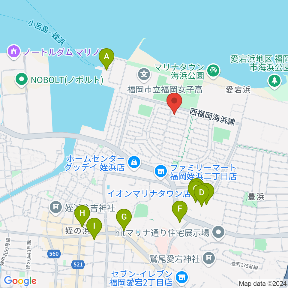 シャコンヌ福岡店周辺のカフェ一覧地図