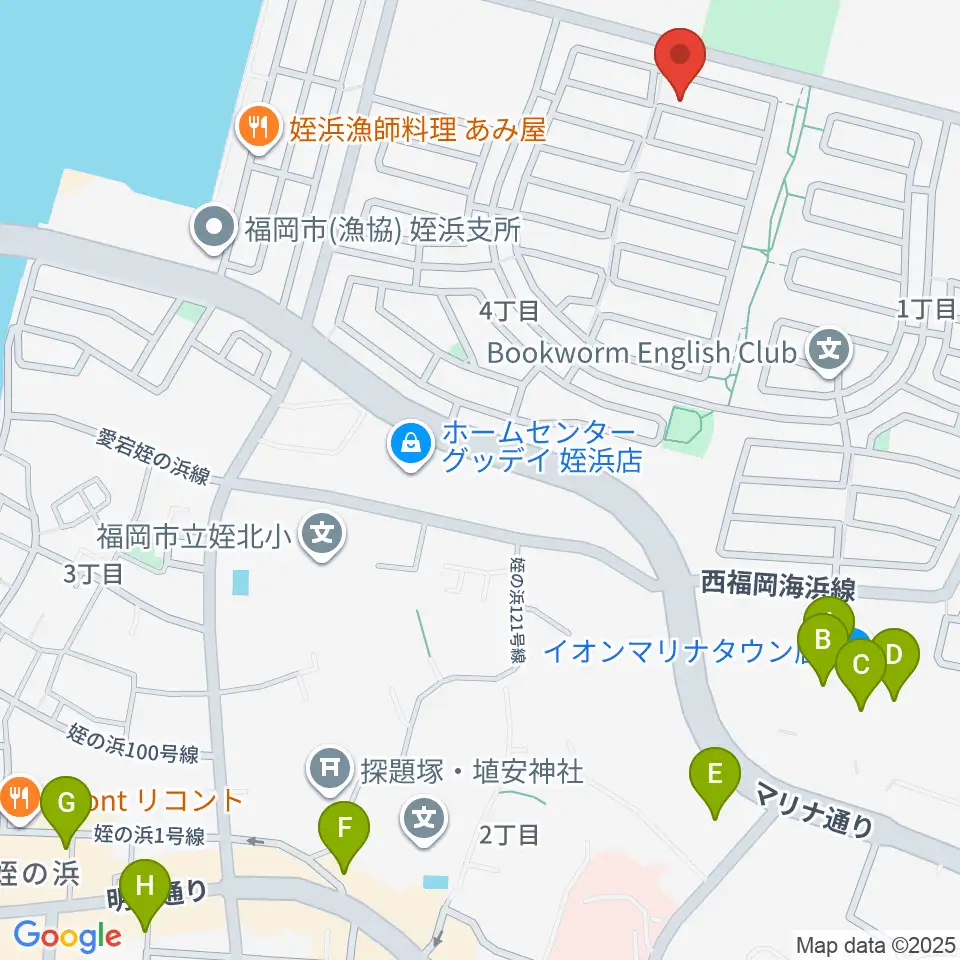 シャコンヌ福岡店周辺のカフェ一覧地図