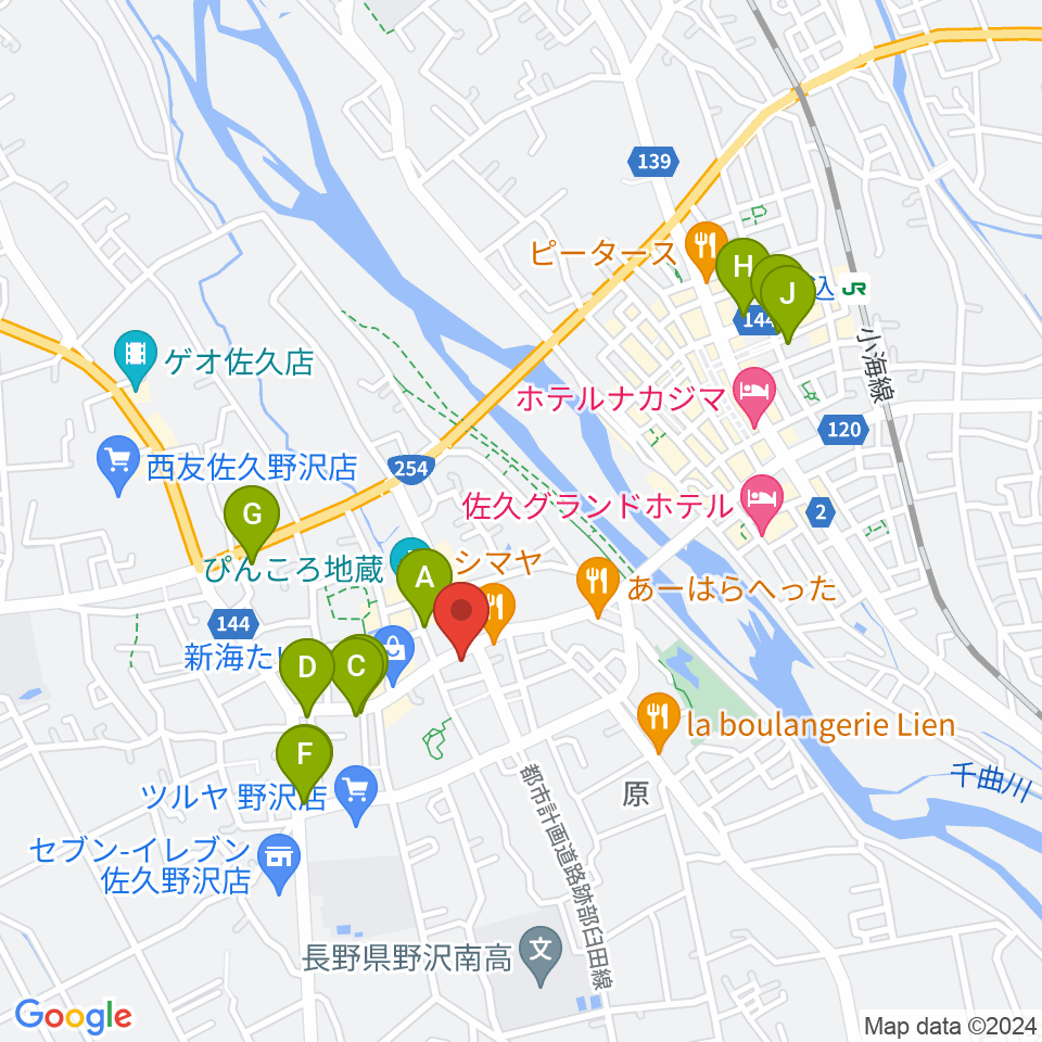 池田楽器店周辺のカフェ一覧地図