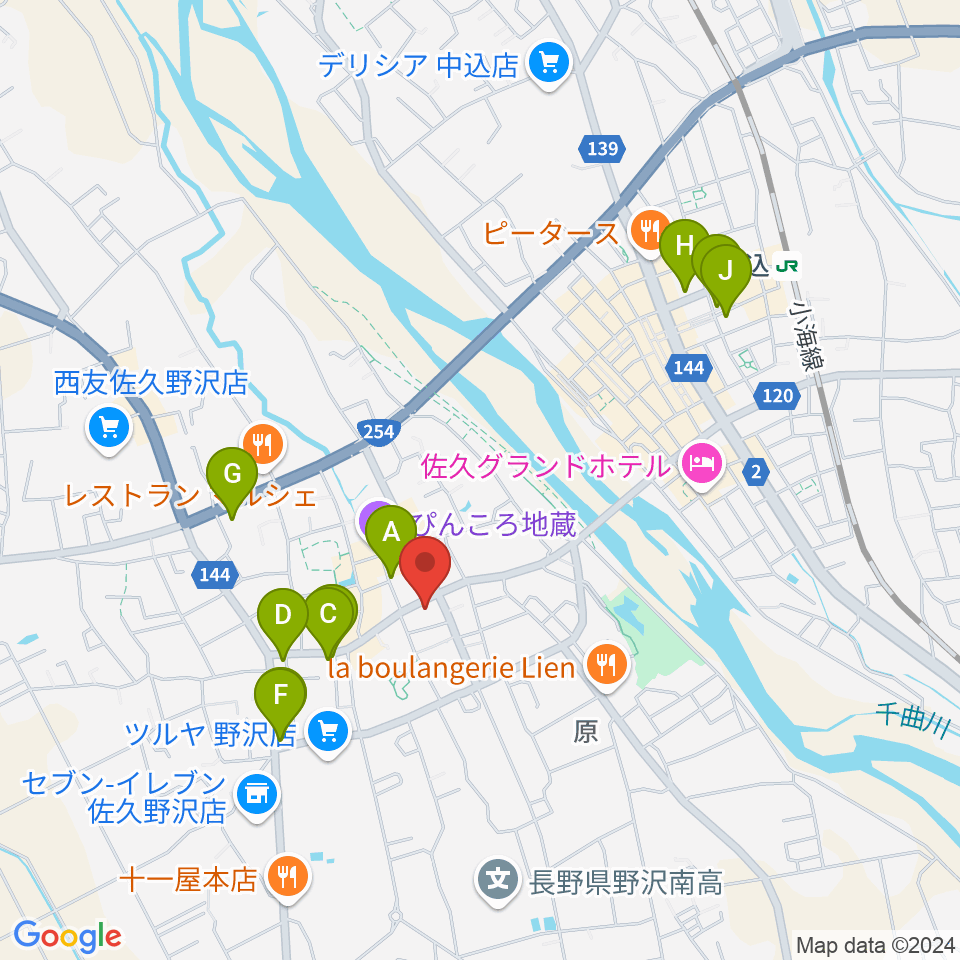 池田楽器店周辺のカフェ一覧地図