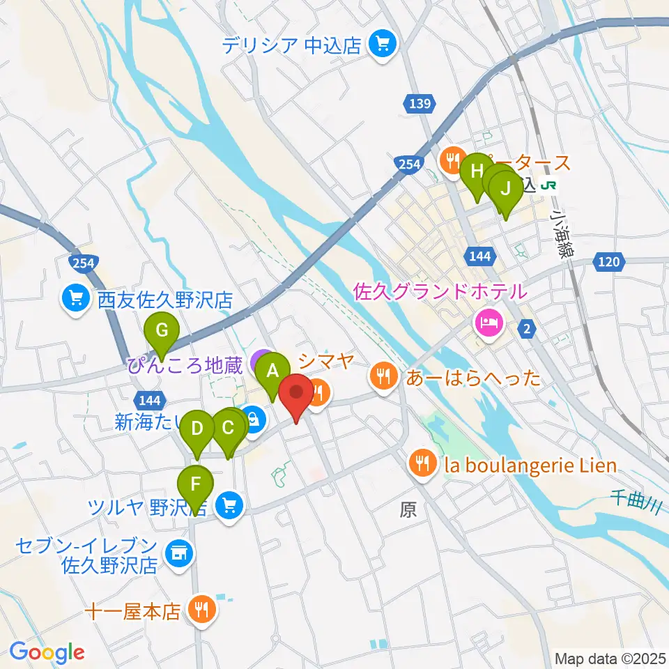 池田楽器店周辺のカフェ一覧地図
