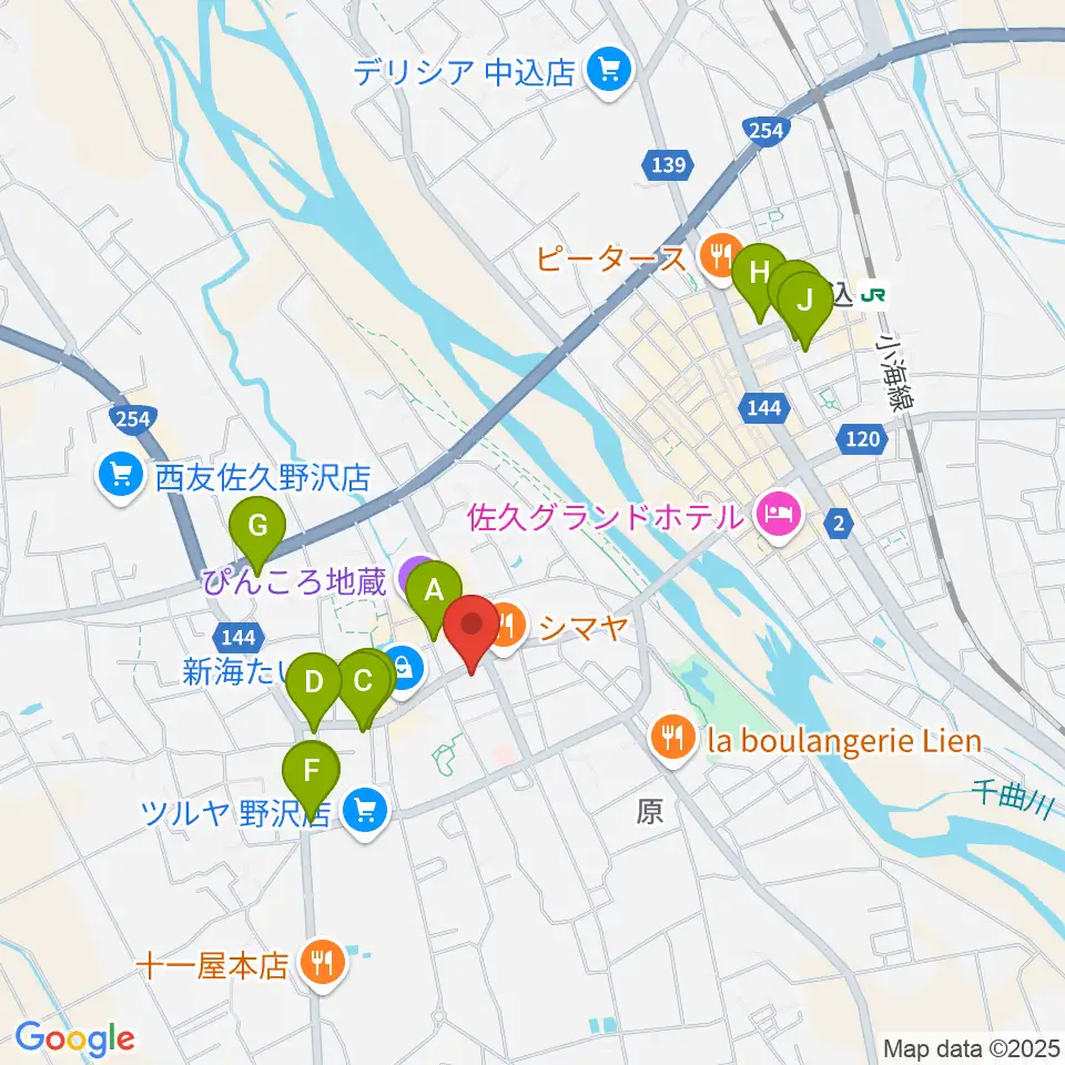 池田楽器店周辺のカフェ一覧地図