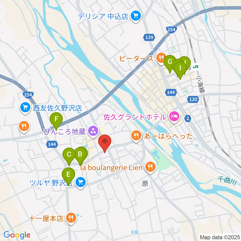 池田楽器店周辺のカフェ一覧地図