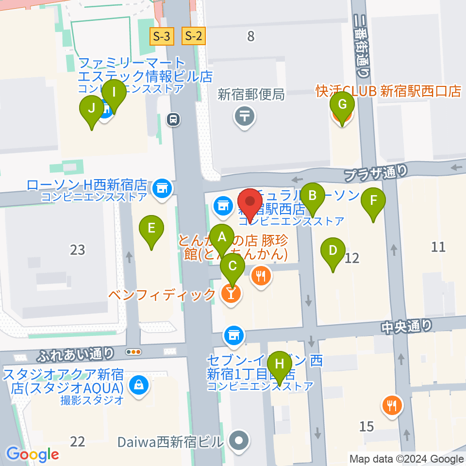 ドルチェ楽器管楽器アヴェニュー東京店周辺のカフェ一覧地図