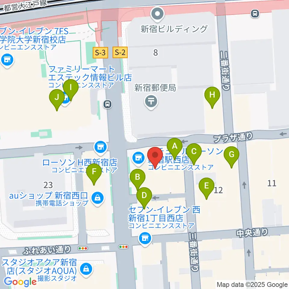 ドルチェ楽器管楽器アヴェニュー東京店周辺のカフェ一覧地図