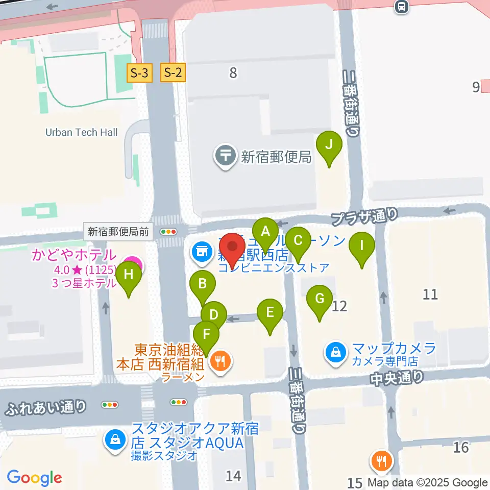 ドルチェ楽器管楽器アヴェニュー東京店周辺のカフェ一覧地図