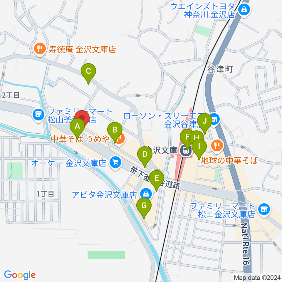 フレンド楽器周辺のカフェ一覧地図