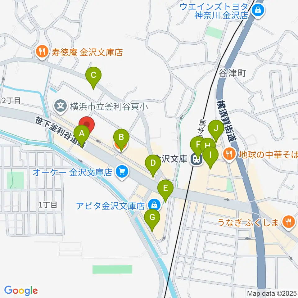 フレンド楽器周辺のカフェ一覧地図
