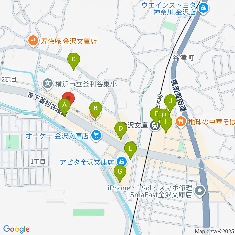 フレンド楽器周辺のカフェ一覧地図