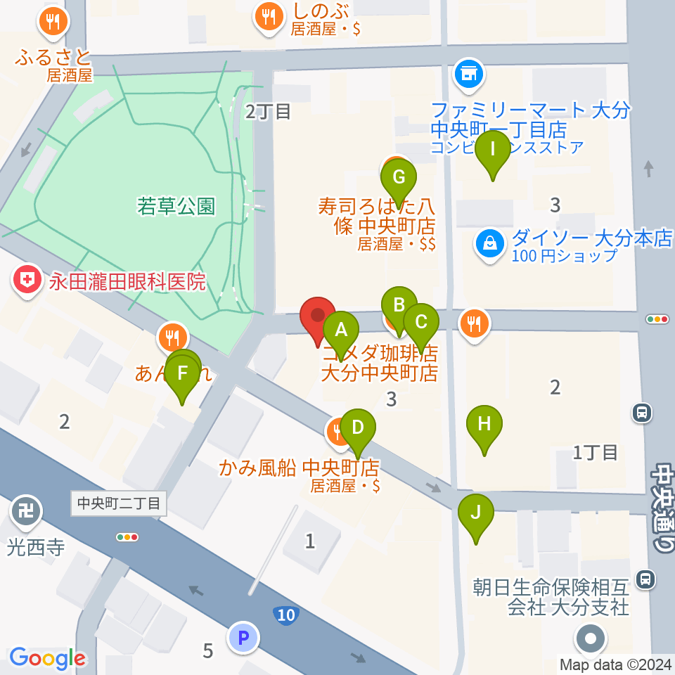 楽器屋のSAKAI周辺のカフェ一覧地図