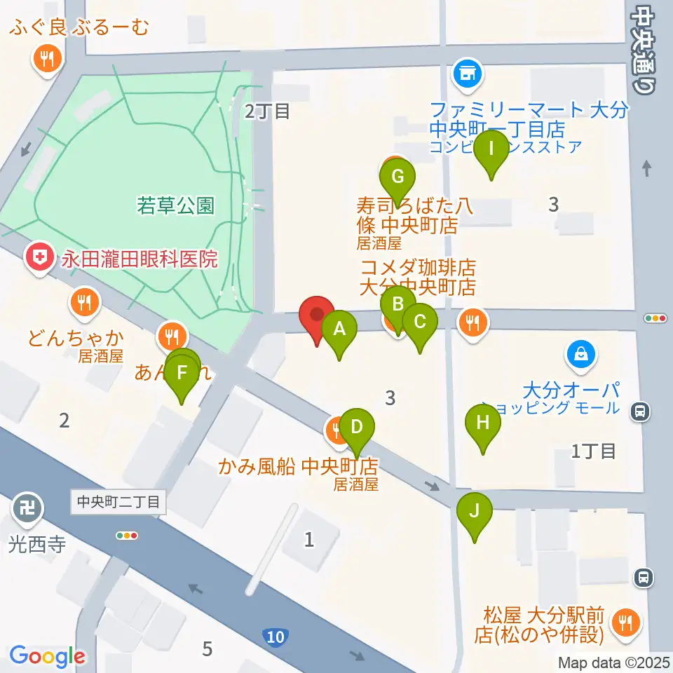 楽器屋のSAKAI周辺のカフェ一覧地図