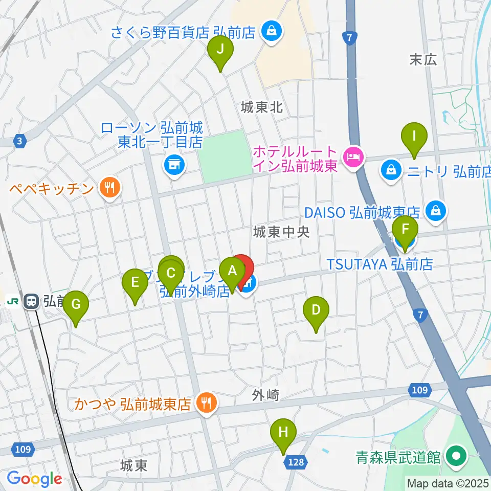 楽器のメリーゴーランド周辺のカフェ一覧地図