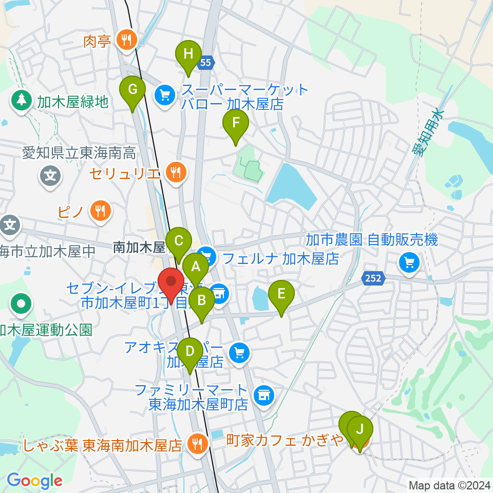 (株)マツイシ楽器店ミュージックスポットマツイシ周辺のカフェ一覧地図