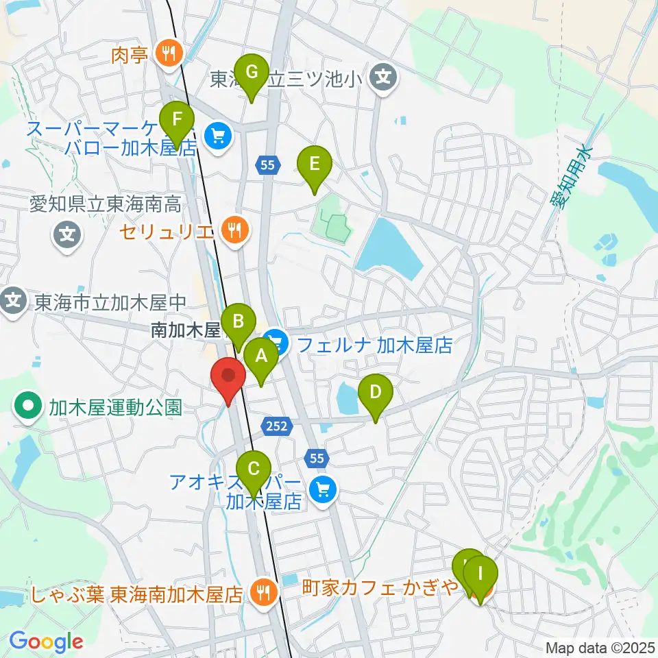 (株)マツイシ楽器店ミュージックスポットマツイシ周辺のカフェ一覧地図