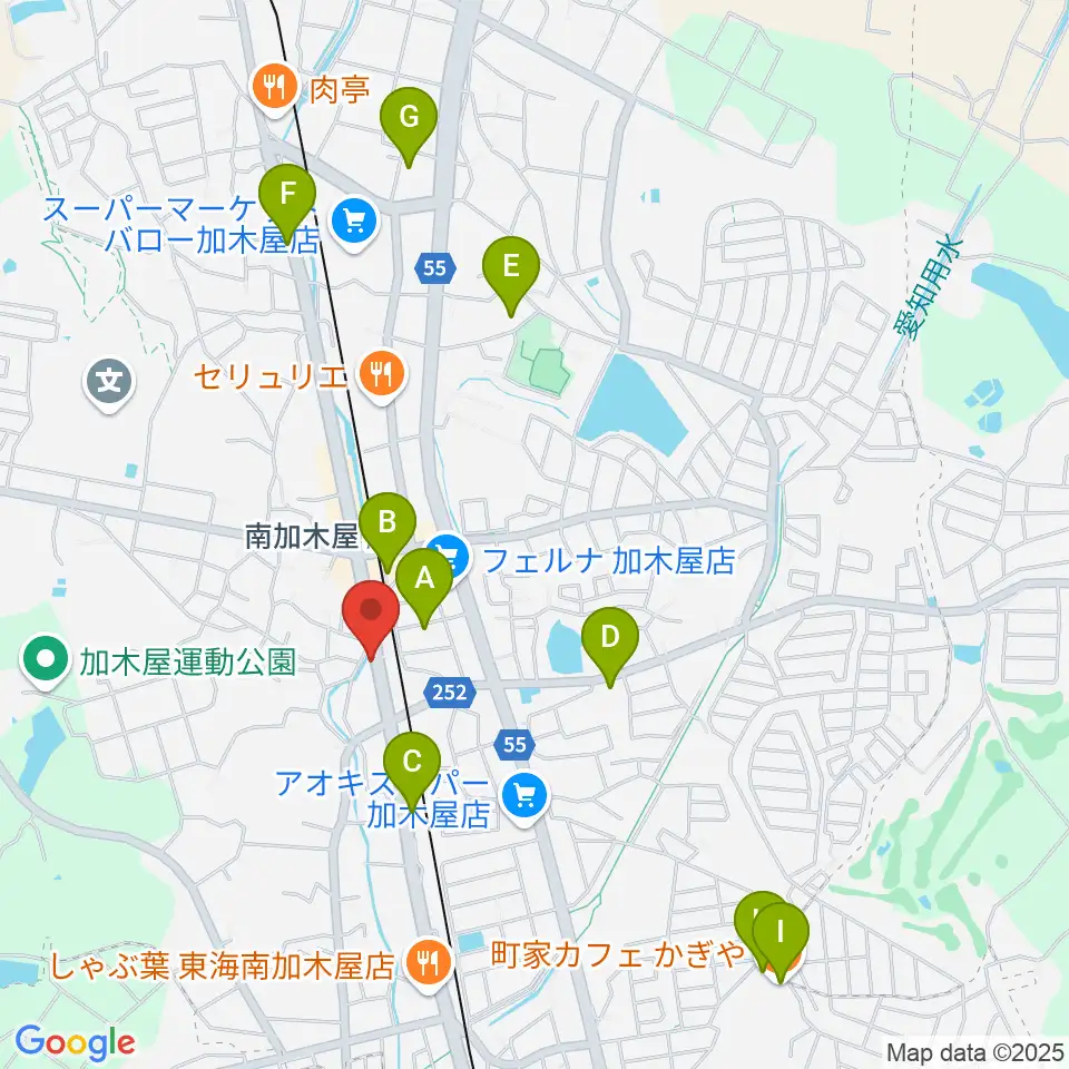 (株)マツイシ楽器店ミュージックスポットマツイシ周辺のカフェ一覧地図