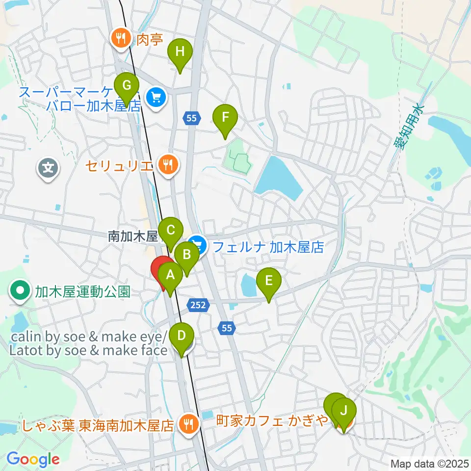 (株)マツイシ楽器店ミュージックスポットマツイシ周辺のカフェ一覧地図