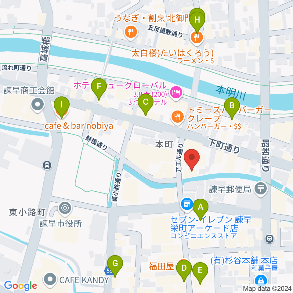 原田楽器周辺のカフェ一覧地図