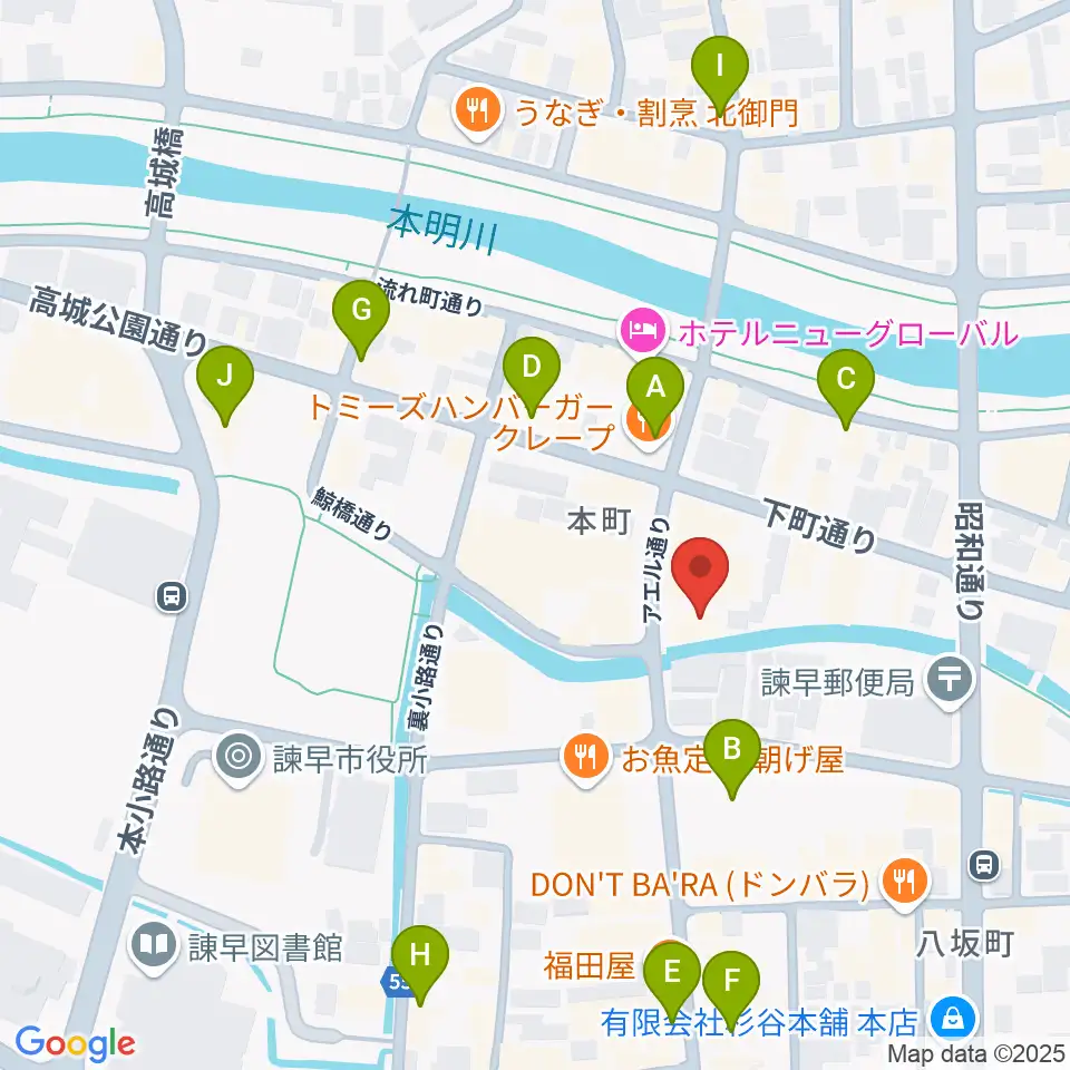 原田楽器周辺のカフェ一覧地図
