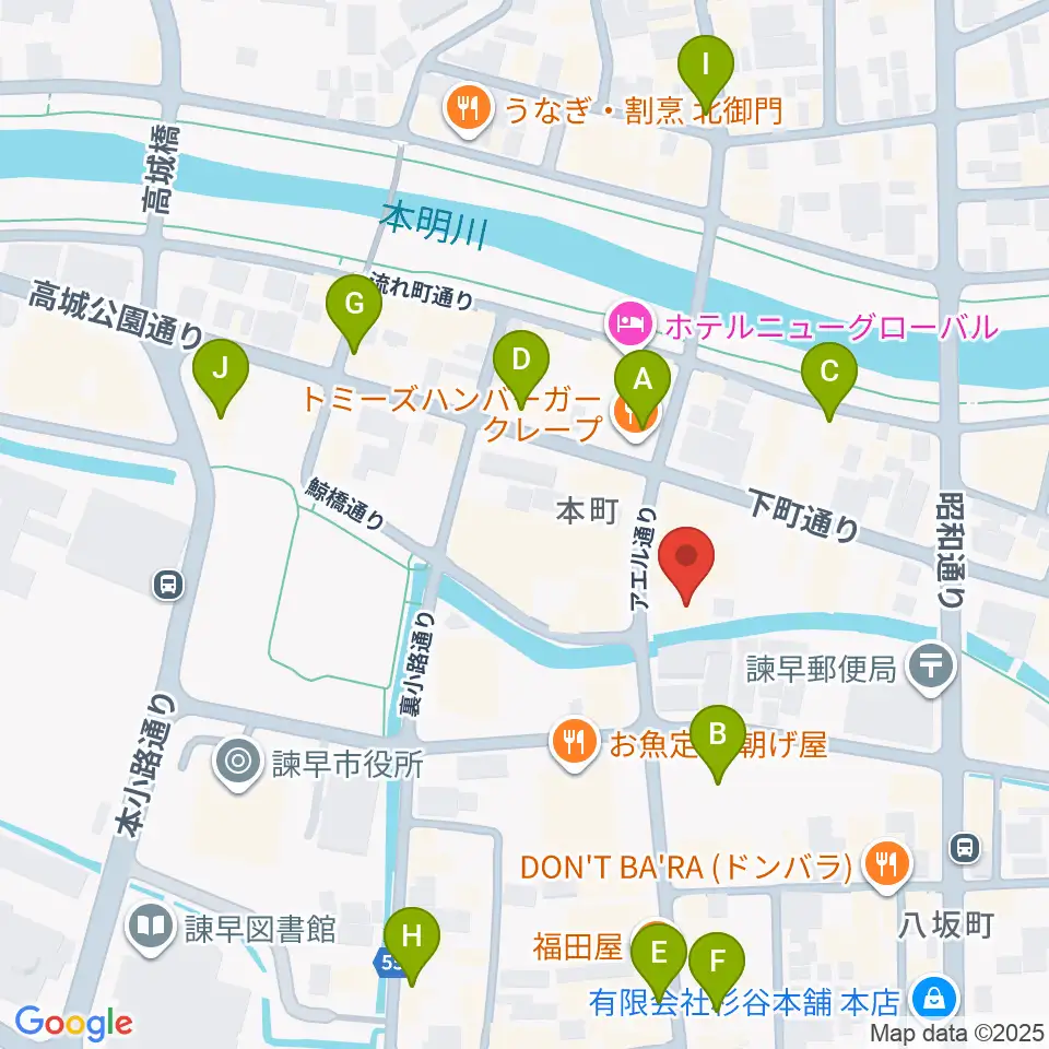 原田楽器周辺のカフェ一覧地図