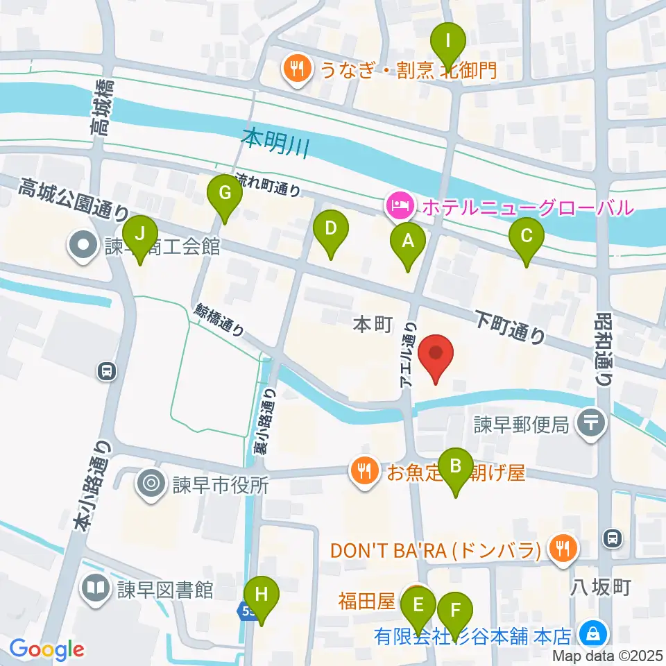 原田楽器周辺のカフェ一覧地図