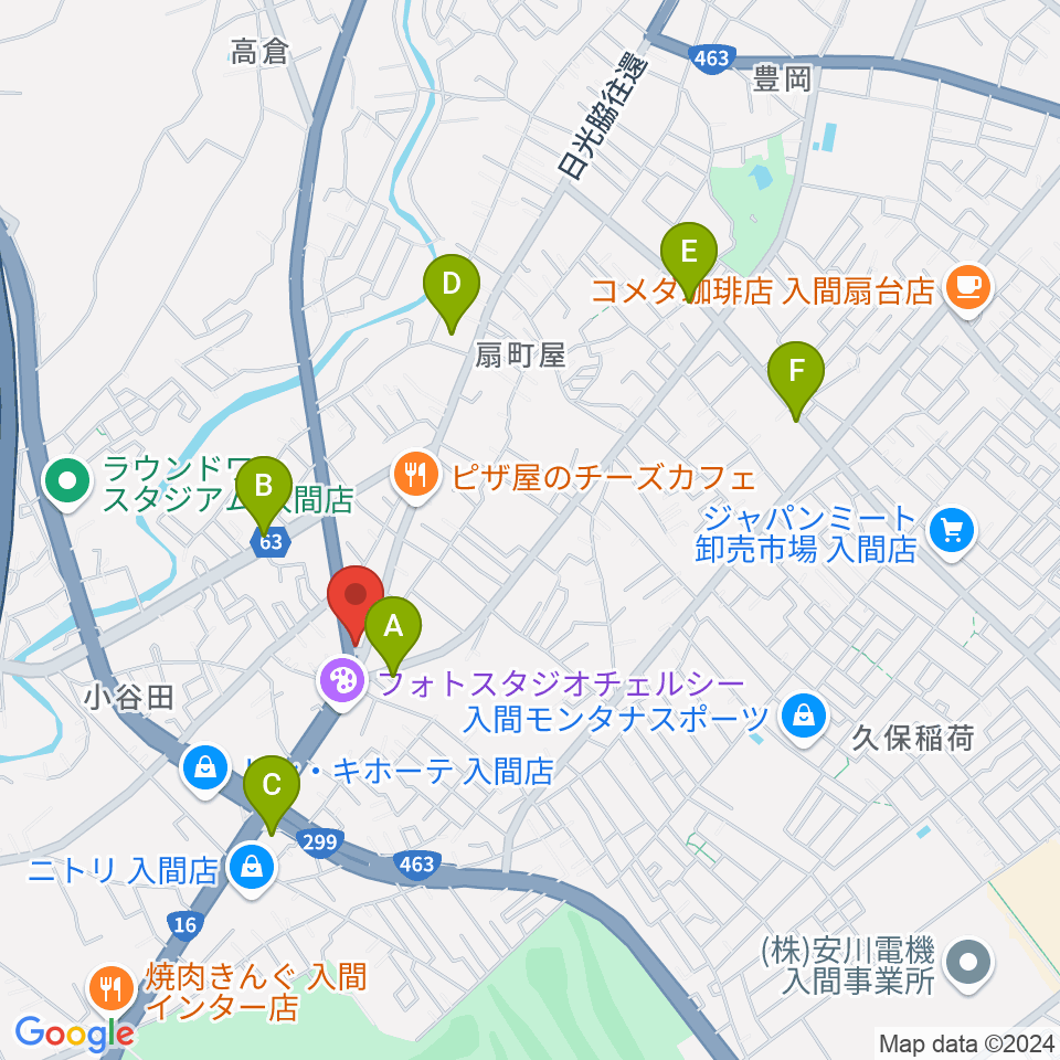 平野楽器周辺のカフェ一覧地図