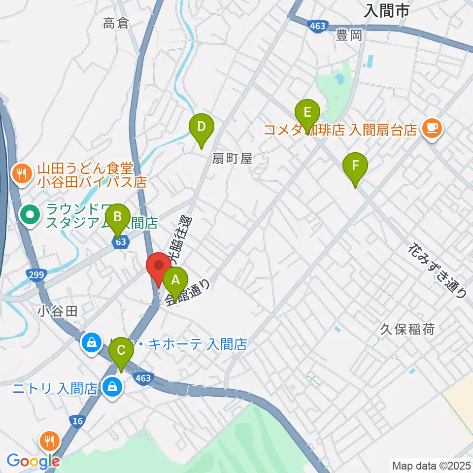 平野楽器周辺のカフェ一覧地図