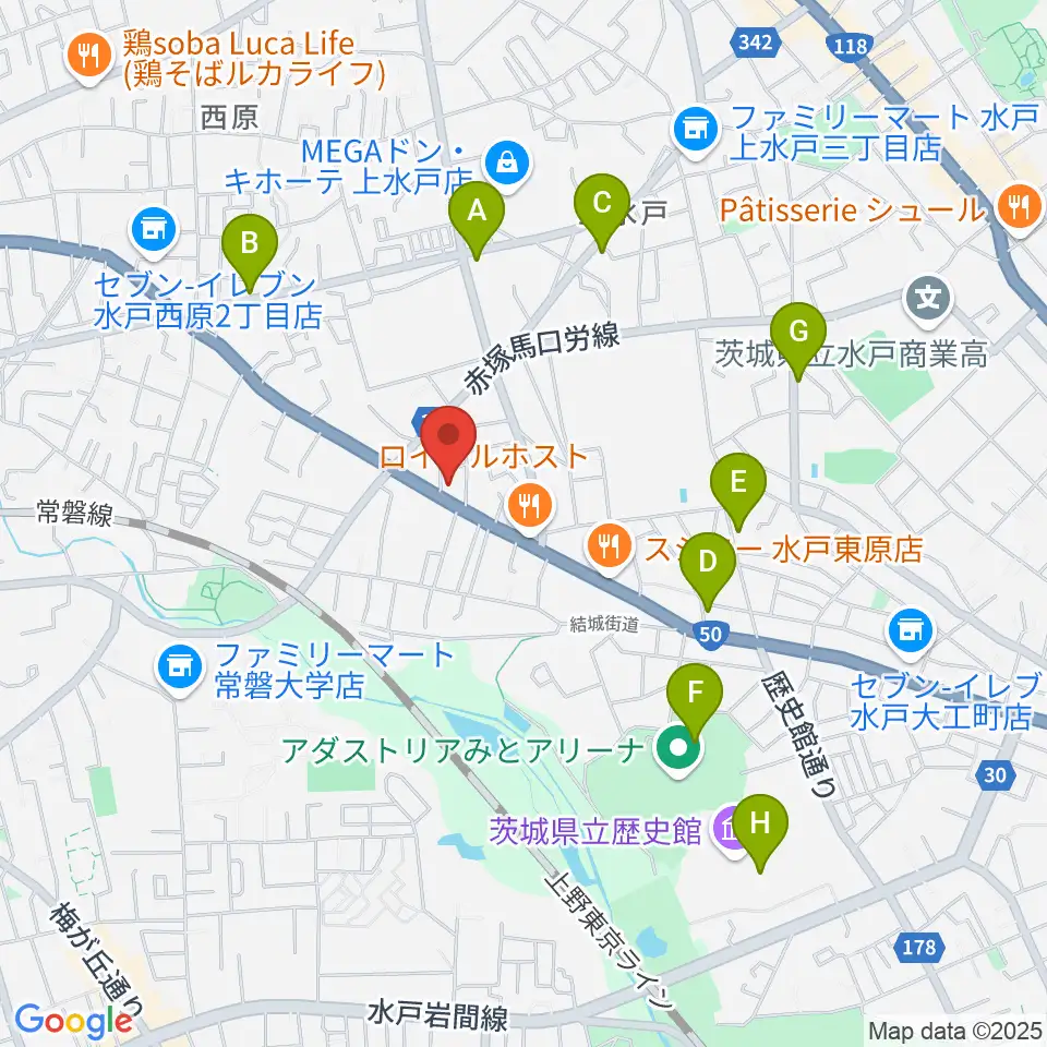 平山ピアノ社周辺のカフェ一覧地図