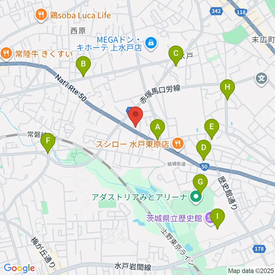 平山ピアノ社周辺のカフェ一覧地図
