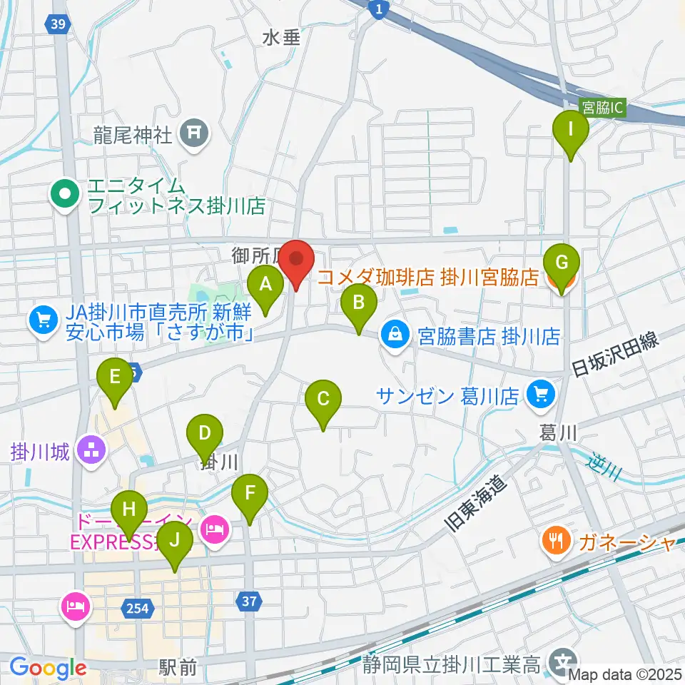 兵藤楽器店周辺のカフェ一覧地図