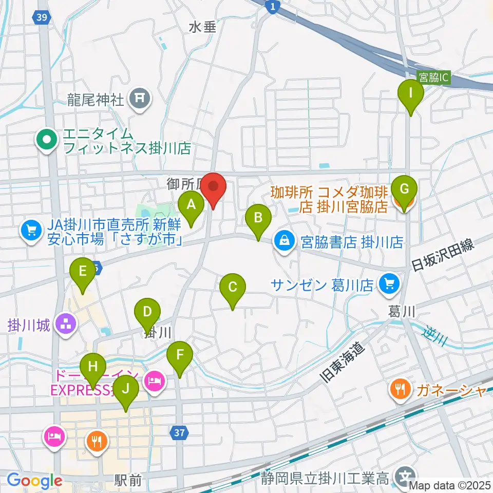兵藤楽器店周辺のカフェ一覧地図