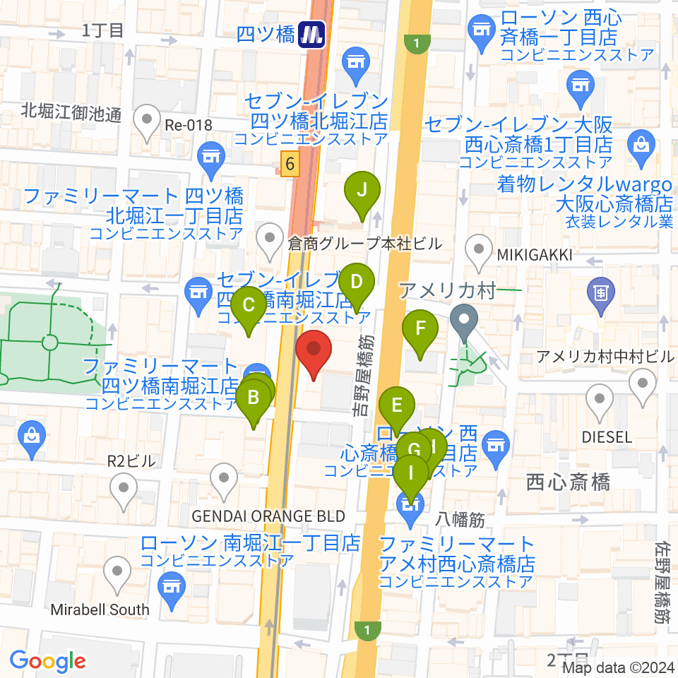 ギターリックス周辺のカフェ一覧地図