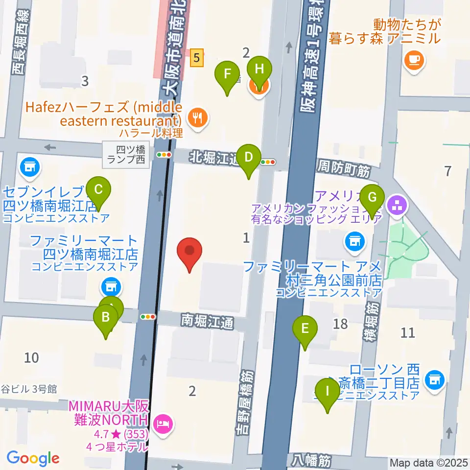 ギターリックス周辺のカフェ一覧地図