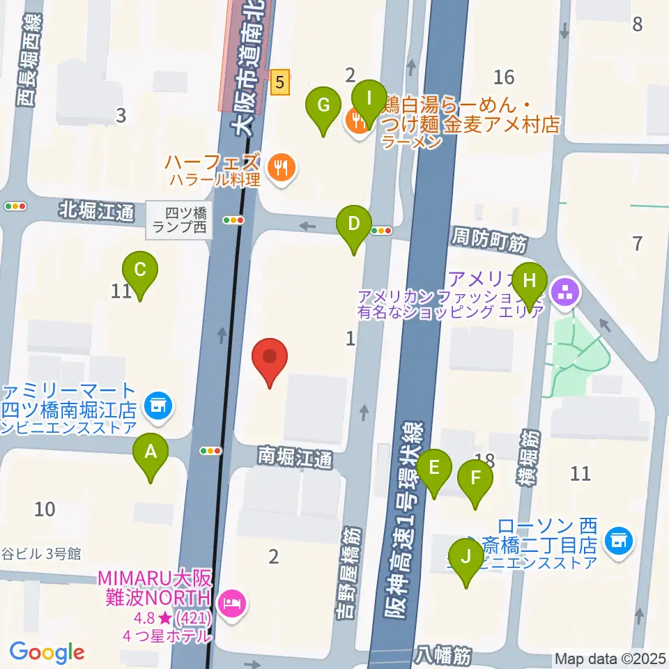 ギターリックス周辺のカフェ一覧地図