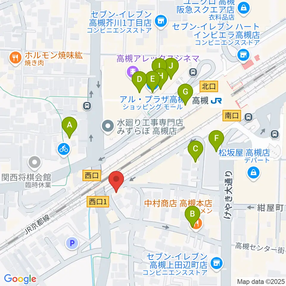 アコースティックプラザ井上楽器周辺のカフェ一覧地図