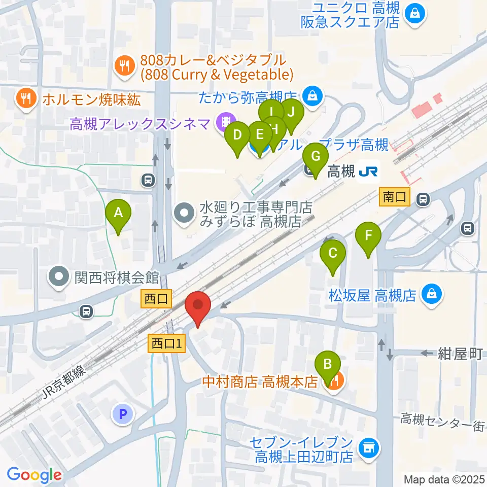 アコースティックプラザ井上楽器周辺のカフェ一覧地図