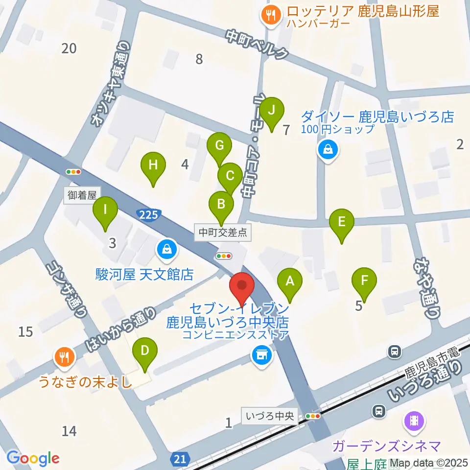 十字屋クロス周辺のカフェ一覧地図