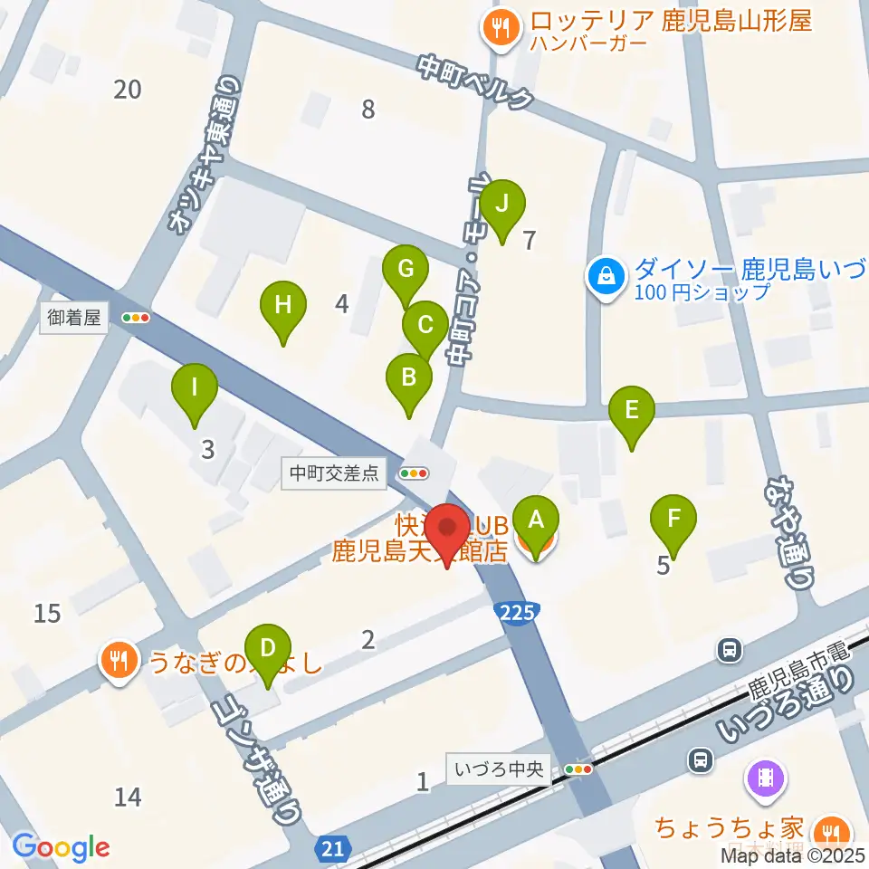十字屋クロス周辺のカフェ一覧地図