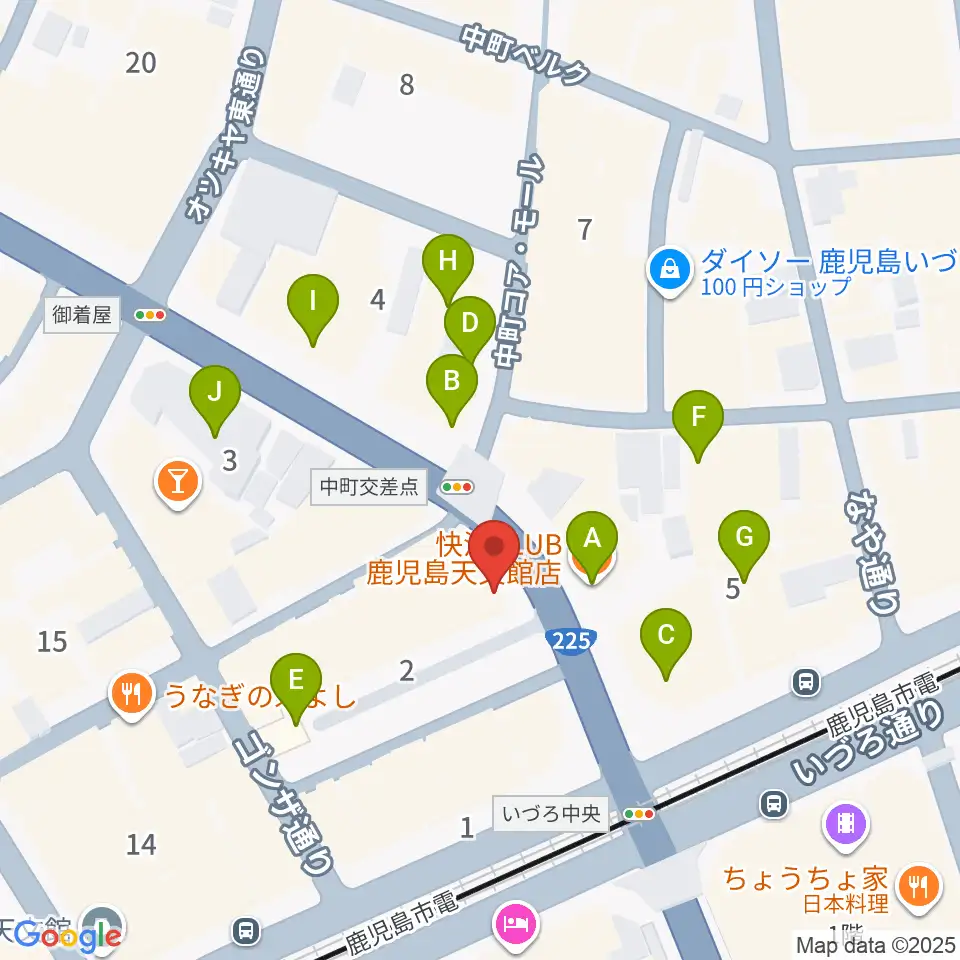 十字屋クロス周辺のカフェ一覧地図