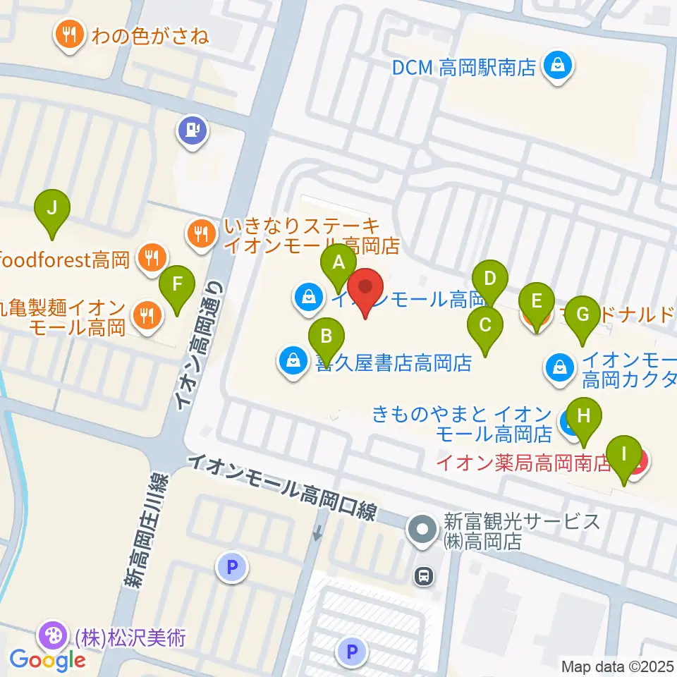 MPC楽器センター高岡周辺のカフェ一覧地図