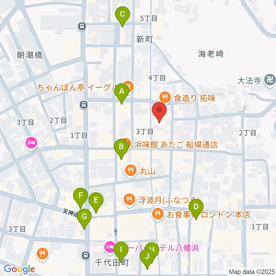 カジタ楽器店 八幡浜店周辺のカフェ一覧地図